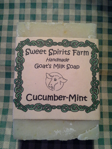 Cucumber Mint goat milk bar soap