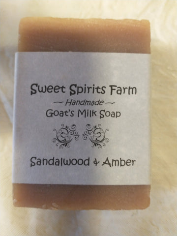 Sandalwood & Amber goat milk bar soap